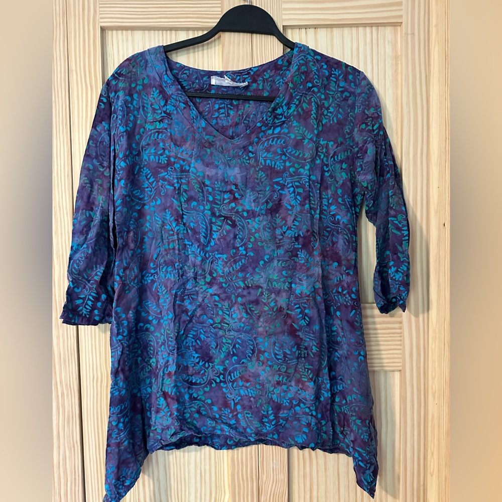 Women's Blue and Purple Tunic Top